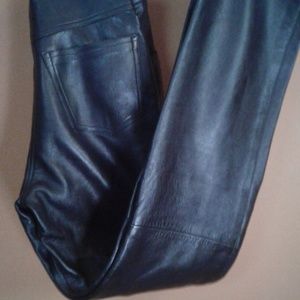 Votre nom genuine leather straight high waisted